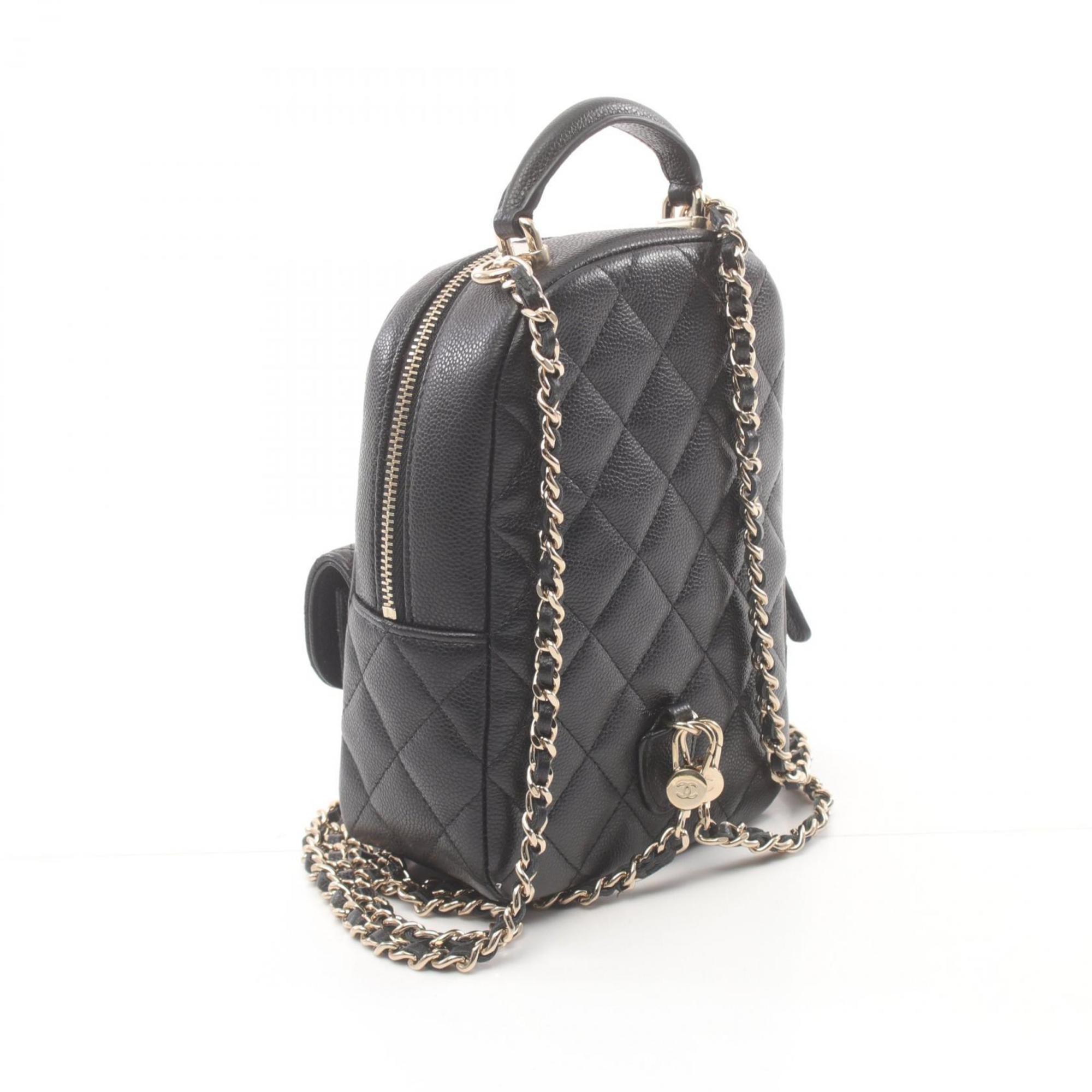 CHANEL Matelasse Backpack Bag Caviar Skin (Grained Calf) Women's Black AP3753