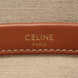 CELINE SMALL CABAS Small Cabas Thais Tote Bag Canvas Leather Women's Beige Ivory Brown 199162FEE