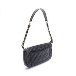 CHANEL Matelasse Coco Mark Shoulder Bag Caviar Skin (Grained Calf) Women's Black A91563