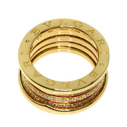 BVLGARI B-zero1 3-band full diamond #50 ring, K18 yellow gold, for women,