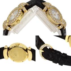 Chopard 43 6031S Kashmir Diamond Watch, 18K Yellow Gold, Leather, Women's,