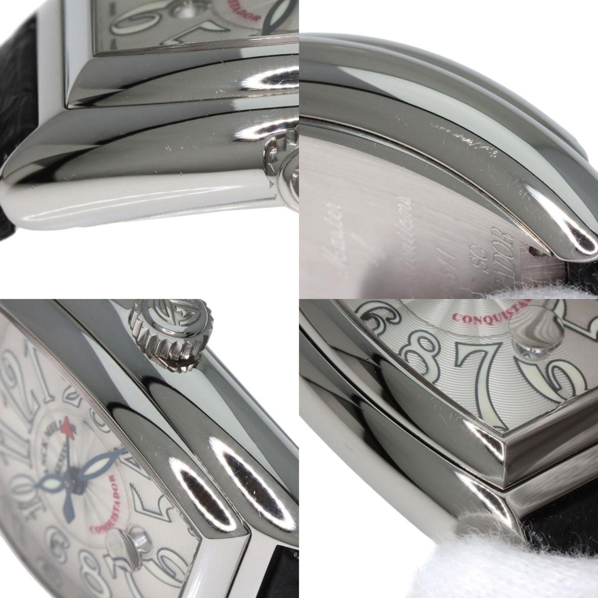 Franck Muller 8002LSC Conquistador Watch Stainless Steel Leather Ladies FRANCK MULLER