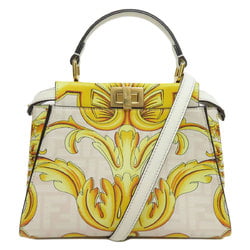 FENDI Fendace Peekaboo Handbag Calf Leather Women's