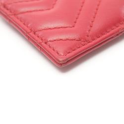 GUCCI GG Marmont Business Card Holder/Card Case Leather Women's Red 443127