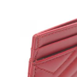 GUCCI GG Marmont Business Card Holder/Card Case Leather Women's Red 443127