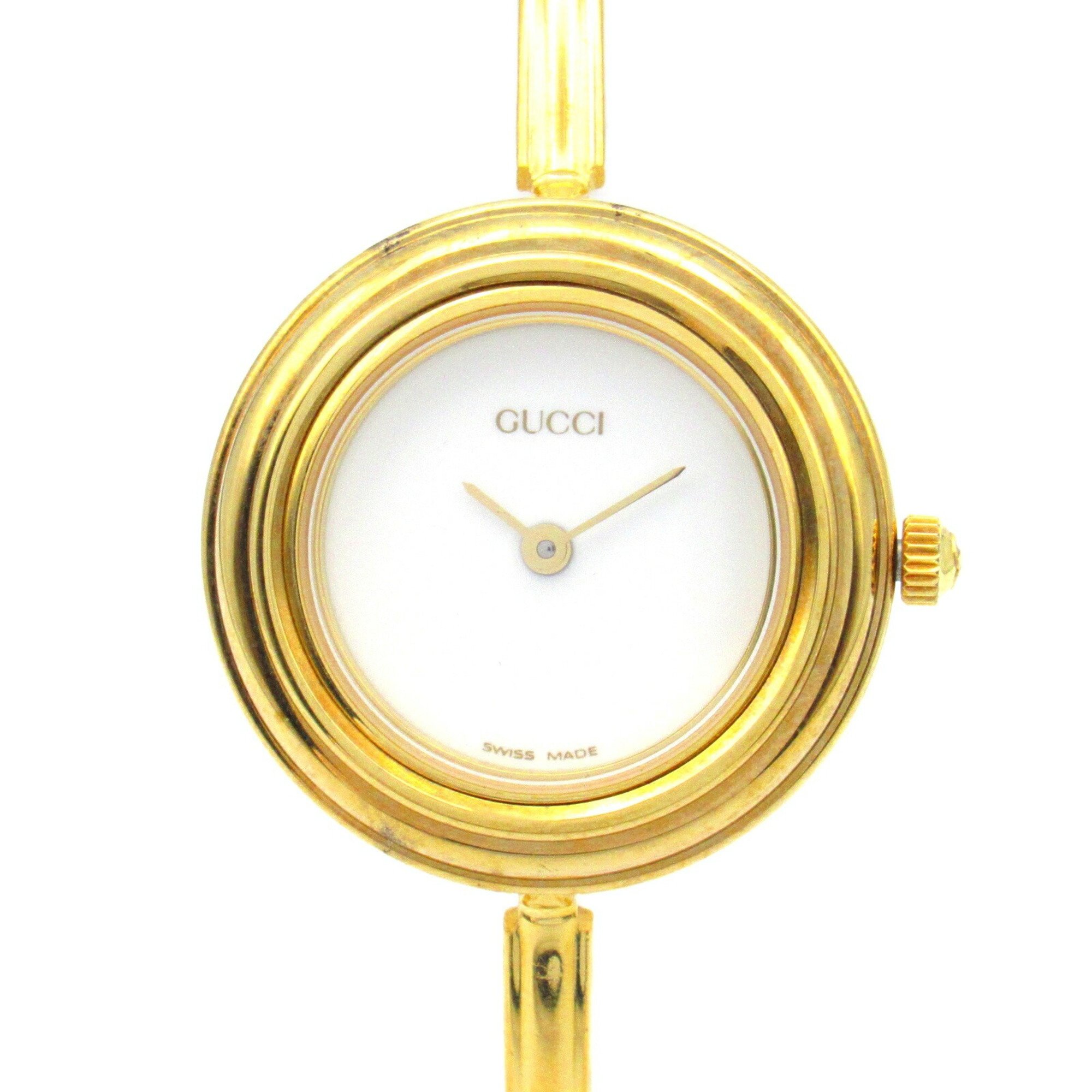 GUCCI Change Bezel Watch GP (Gold Plated) Women's White 11 12.2