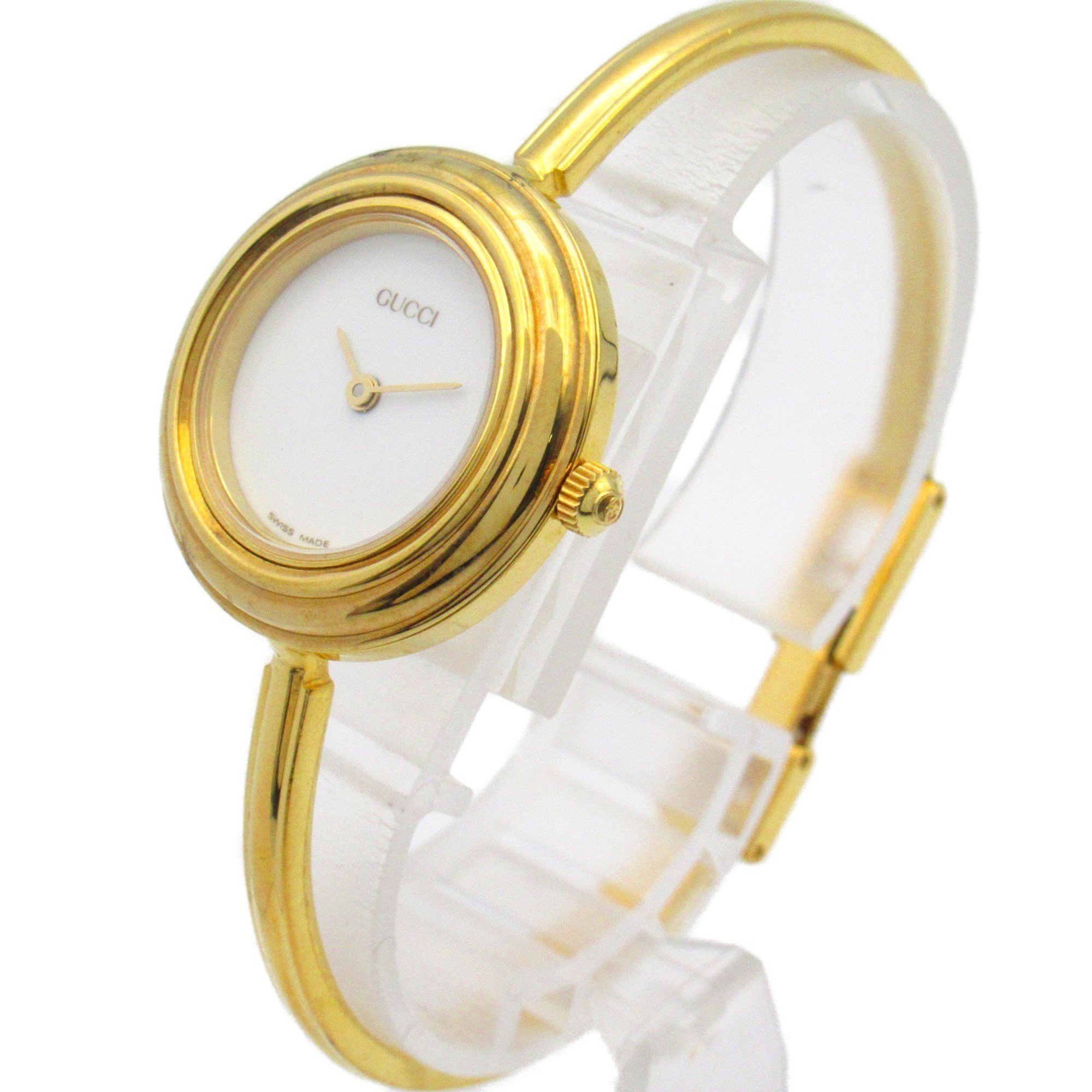 GUCCI Change Bezel Watch GP (Gold Plated) Women's White 11 12.2