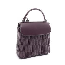 Salvatore Ferragamo Gancini handbag, leather bag, women's, purple, 211063