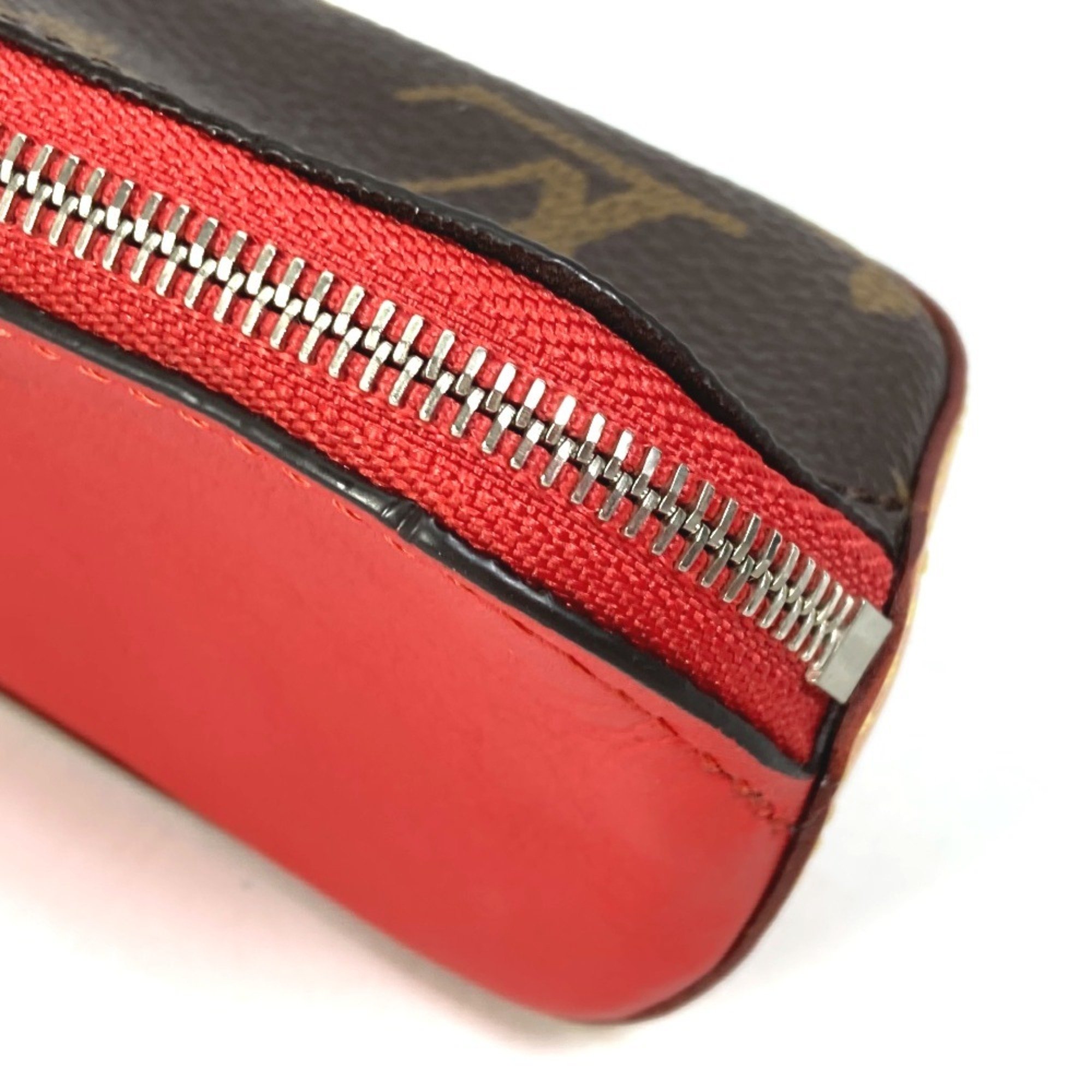 LOUIS VUITTON GI0009 Monogram Truth Elisabeth Pencil Case Stationery Pen Canvas Women's Red