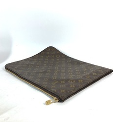 LOUIS VUITTON M53456 Monogram Poche Document L-shaped Pouch Case Clutch Bag Canvas Men's Brown