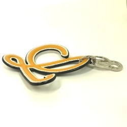 LOEWE L Bag Charm Keychain Leather Women's Orange