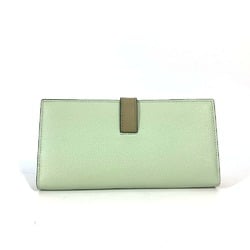 LOEWE Anagram Vertical Wallet Large Bi-fold Long Bi-color Leather Women's Spring Jade x Clay Green E-240322-9