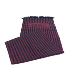 LOEWE Striped Wool Stole for Men, Wine Red x Black, G-230210-11