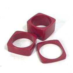 LOUIS VUITTON Louis Vuitton Square LV 3-piece set Bracelet Bangle Plastic Women's Red G-230710-26