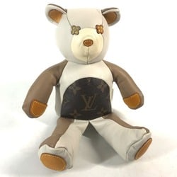 LOUIS VUITTON GI0142 Monogram Dudurui Bear Doll Stuffed Animal Leather Women's White