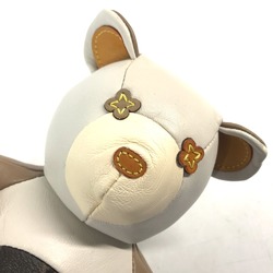 LOUIS VUITTON GI0142 Monogram Dudurui Bear Doll Stuffed Animal Leather Women's White