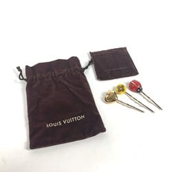 LOUIS VUITTON M92349 Ladybug Heart Monogram Flower Kit Bullet Phrase 3-piece Set Hair Hairpin Metal Women's Gold MO-240707-14