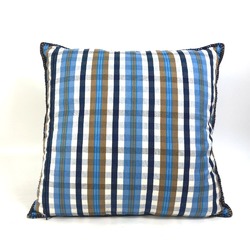 LOUIS VUITTON M75592 Check Madras Cousin Square Pillow Cushion Wool Cotton Men's Women's Blue