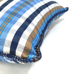 LOUIS VUITTON M75592 Check Madras Cousin Square Pillow Cushion Wool Cotton Men's Women's Blue