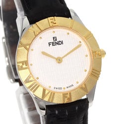 Fendi 2000L watch in stainless steel and leather for women