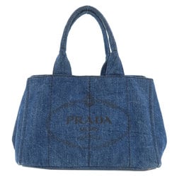 PRADA B1877B Canapa Tote Bag Denim Women's