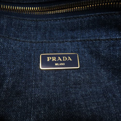 PRADA B1877B Canapa Tote Bag Denim Women's