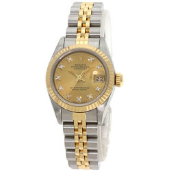 Rolex 69173G Datejust 10P Diamond Watch Stainless Steel SSxK18YG K18YG Ladies ROLEX