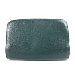 LOUIS VUITTON M30184 Taiga Baikal Clutch Bag Pouch with Strap Second Leather Men's Episea Green