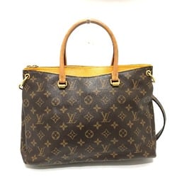 LOUIS VUITTON M40929 Monogram Pallas MM Shoulder Bag Handbag Canvas Women's Saffron Brown L-240314-18