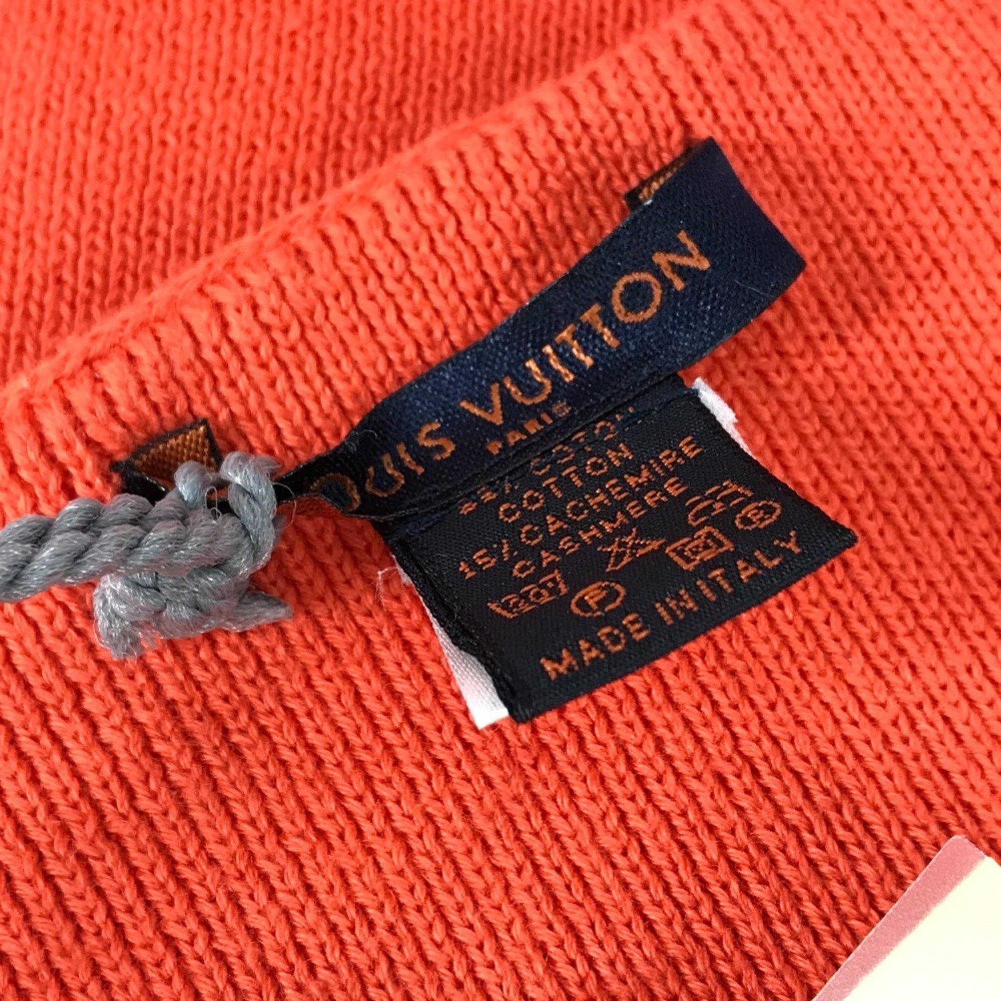 LOUIS VUITTON LVCUP Louis Vuitton Cup Bicolor Scarf Cotton Cashmere Men's Orange