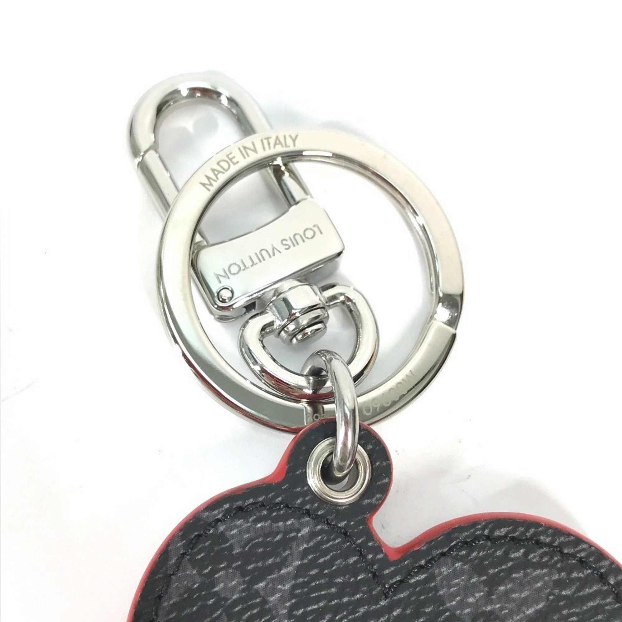 LOUIS VUITTON M00960 Monogram Eclipse Keychain Sporty Car Vivienne Bag Charm Leather Women's Black