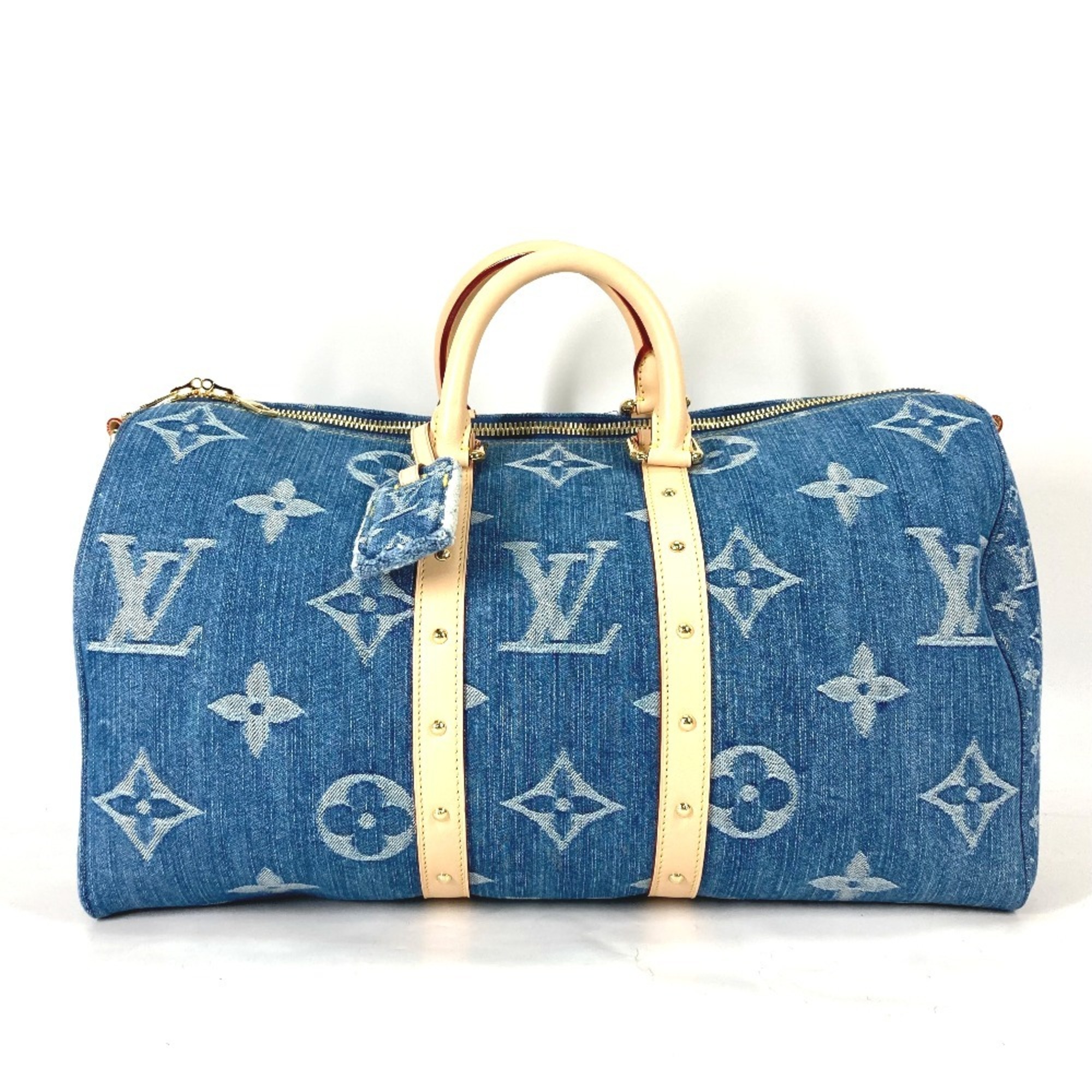 LOUIS VUITTON Louis Vuitton M24315 New LV Remix Keepall Bandouliere 45 Boston Bag Monogram Denim Women's Blue