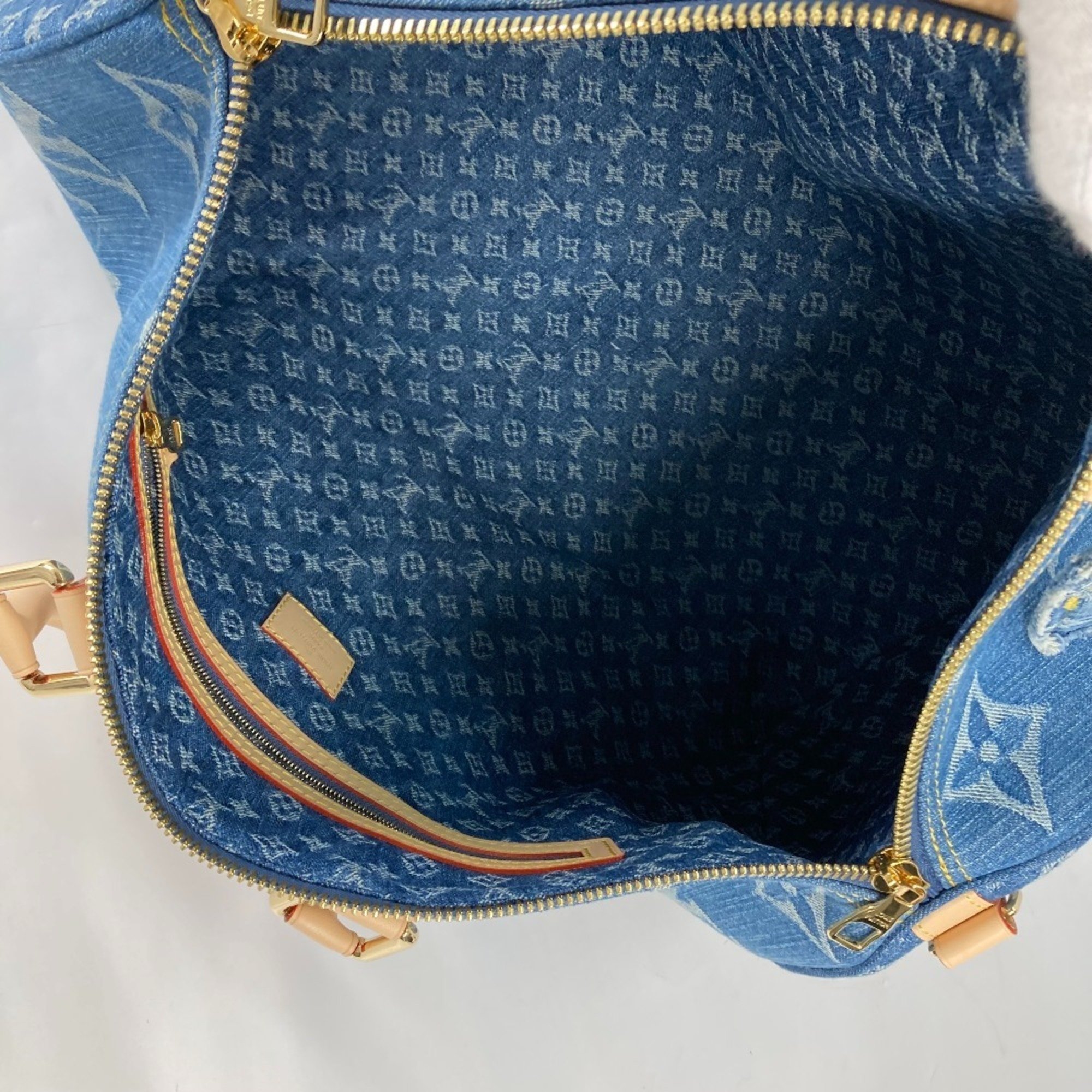 LOUIS VUITTON Louis Vuitton M24315 New LV Remix Keepall Bandouliere 45 Boston Bag Monogram Denim Women's Blue