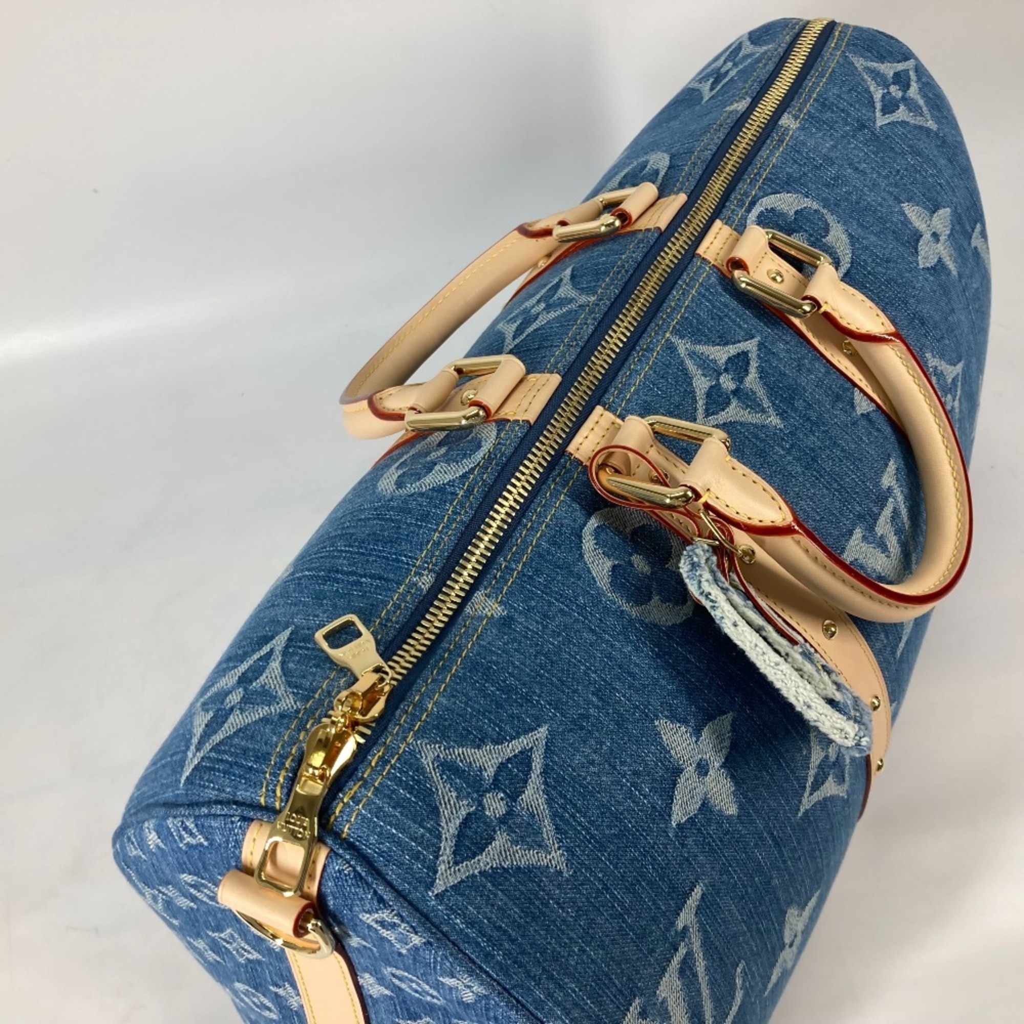 LOUIS VUITTON Louis Vuitton M24315 New LV Remix Keepall Bandouliere 45 Boston Bag Monogram Denim Women's Blue