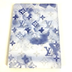 LOUIS VUITTON GI0628 Watercolor Monogram Cahier Clemence Notebook Stationery Memo Pad Canvas Women's Blue