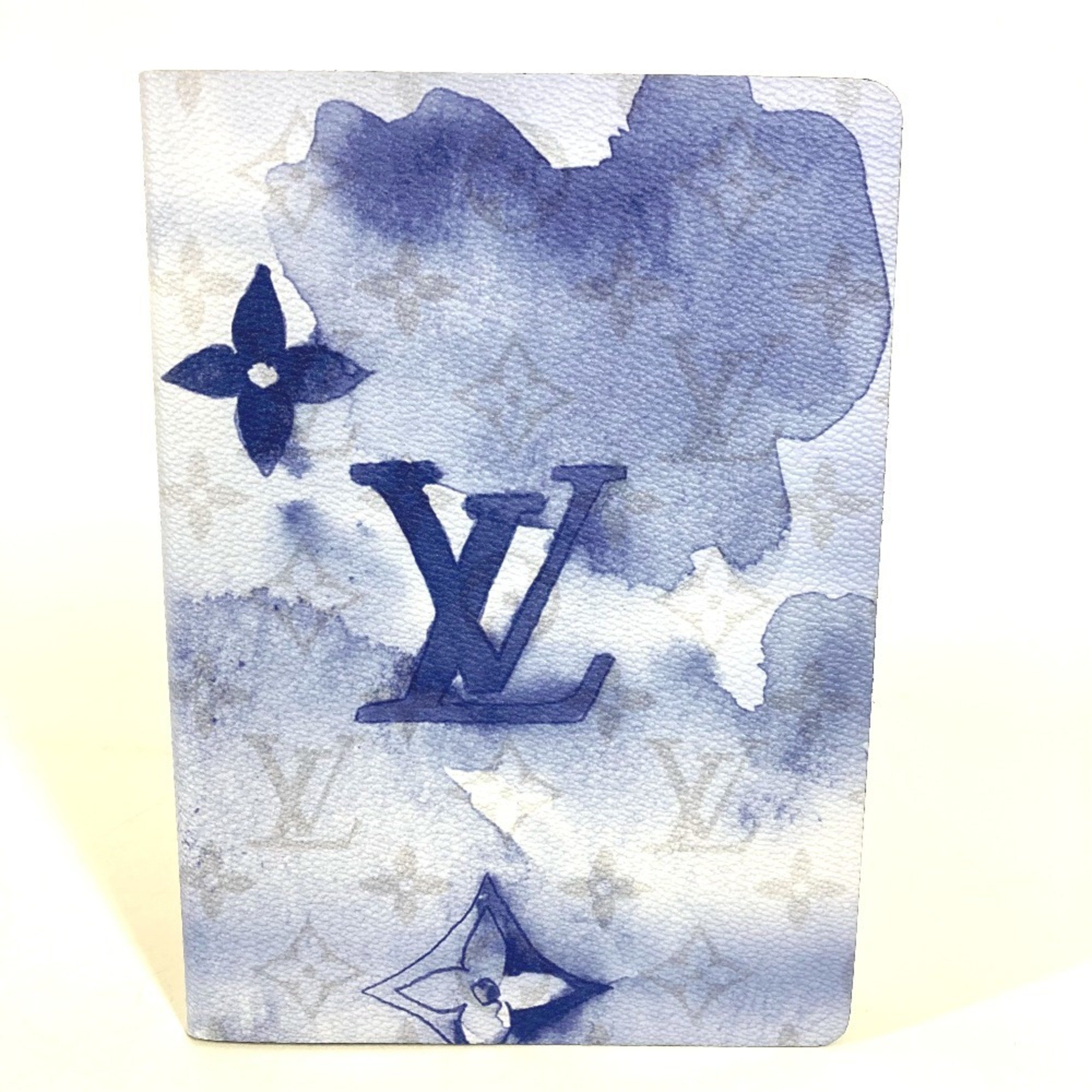 LOUIS VUITTON GI0628 Watercolor Monogram Cahier Clemence Notebook Stationery Memo Pad Canvas Women's Blue