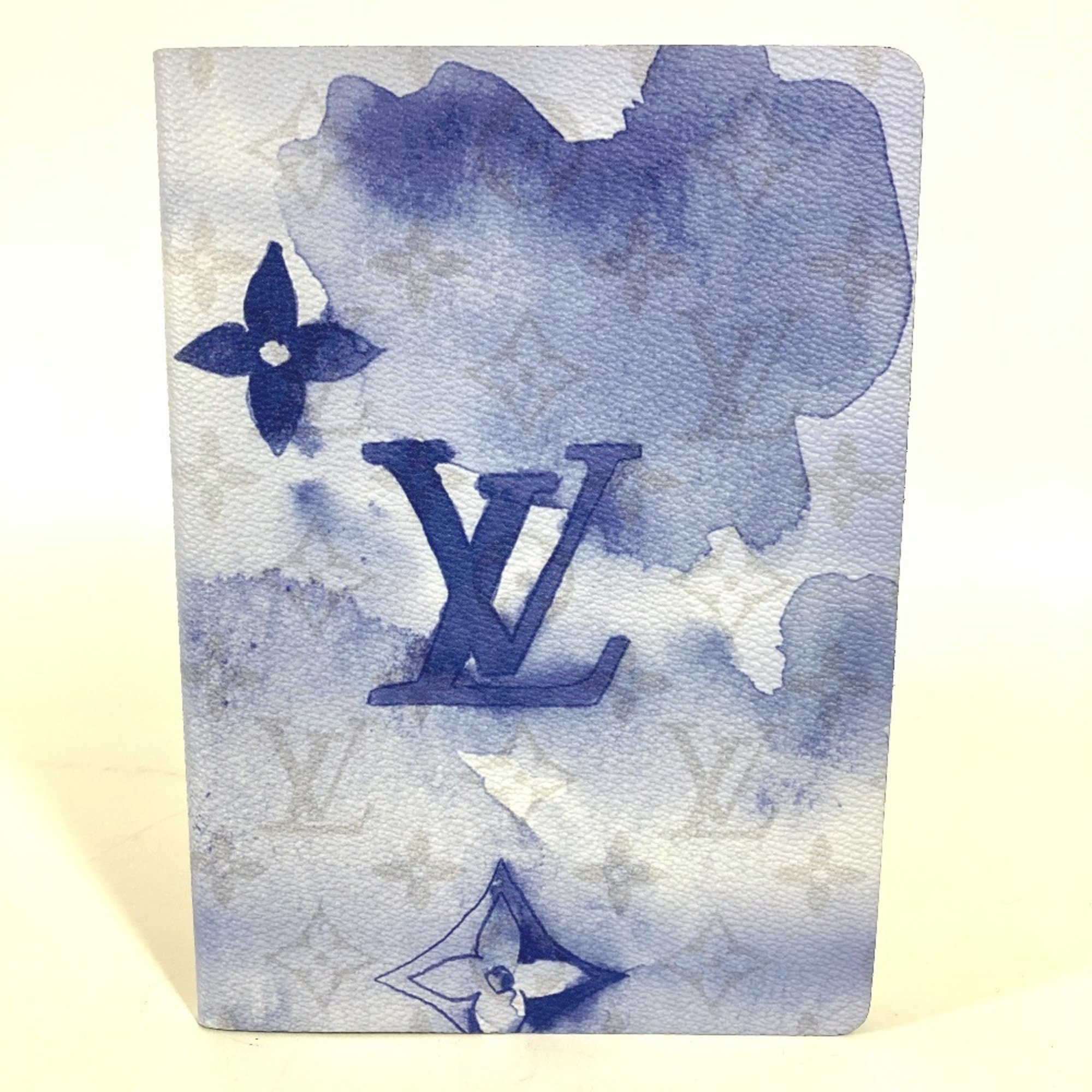 LOUIS VUITTON GI0628 Watercolor Monogram Cahier Clemence Notebook Stationery Memo Pad Canvas Women's Blue