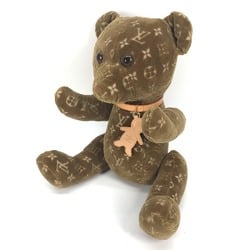 LOUIS VUITTON GI0739 Monogram 2021 Limited Edition Doudou Teddy Bear Doll Stuffed Animal Velour Women's Brown ME-240609-16