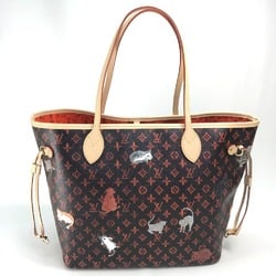 LOUIS VUITTON M44441 Transformed Monogram Neverfull MM Catgram Tote Bag Canvas Women's Maroon Brown E-210526-1