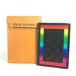 LOUIS VUITTON GI0406 Monogram Eclipse Rainbow Caix Clemence Notebook Memo Pad Stationery Canvas Men's Black