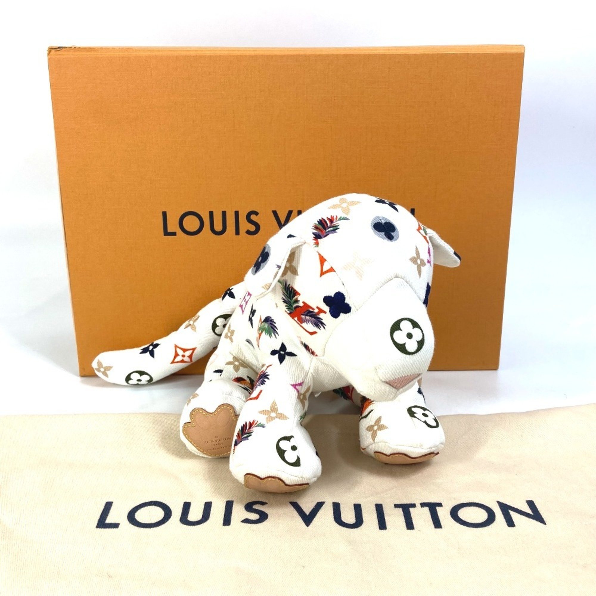 LOUIS VUITTON GI0735 Dudu Tiger Doll Stuffed Animal Cotton Men's Women's White