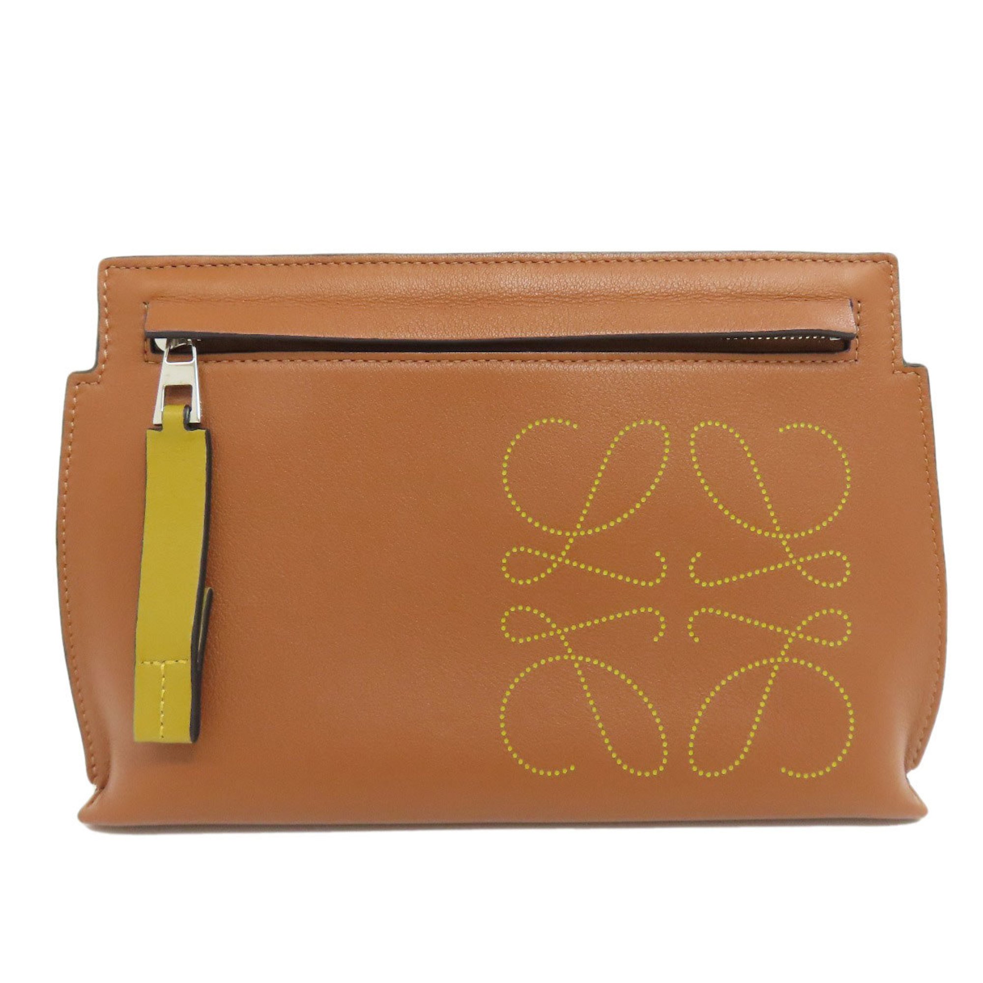 LOEWE T Pouch Anagram Calfskin Women's