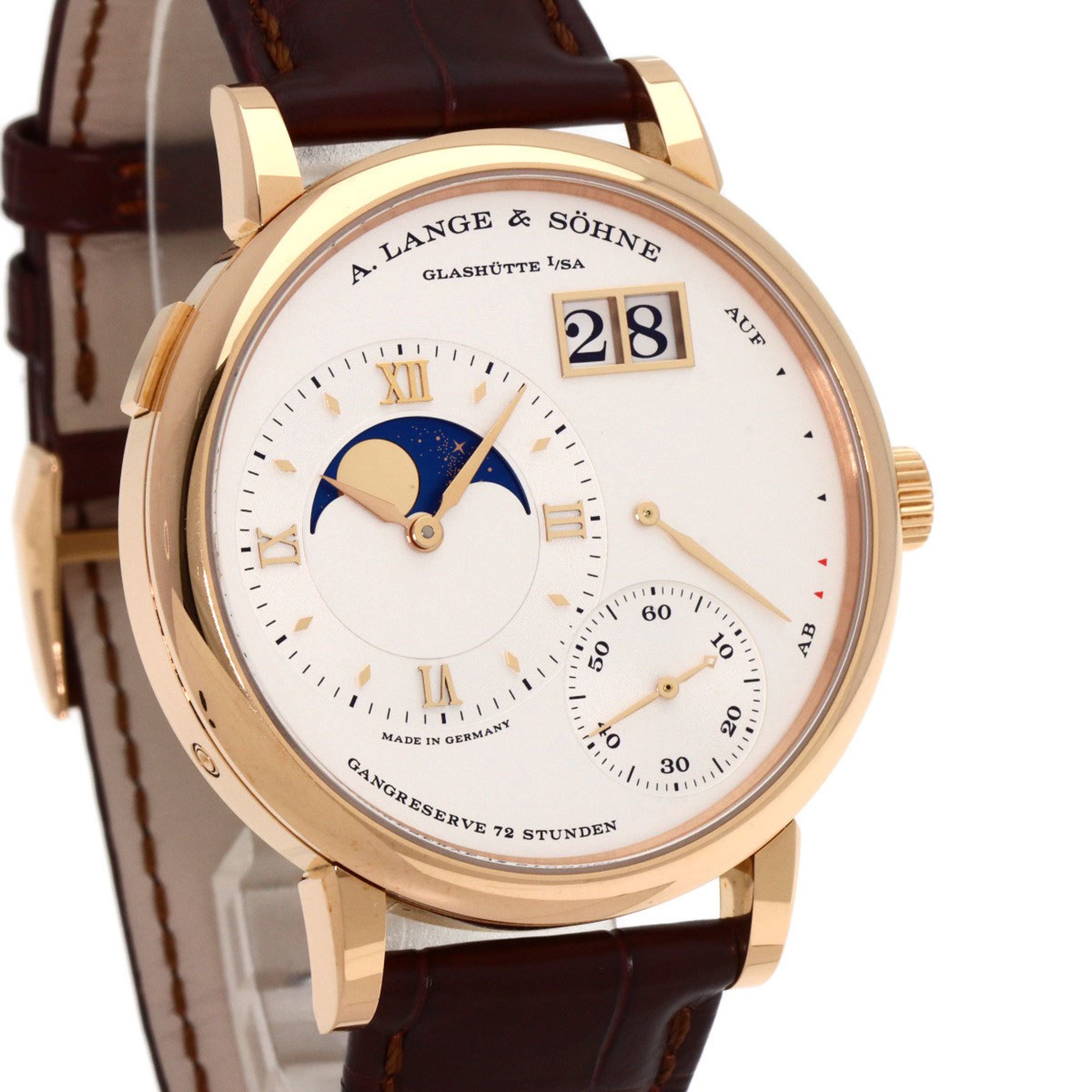 A. Lange & Söhne 139.032 LSLS1394AA Grand 1 Moon Phase Wristwatch K18 Pink Gold Leather Men's LANGE SOHNE