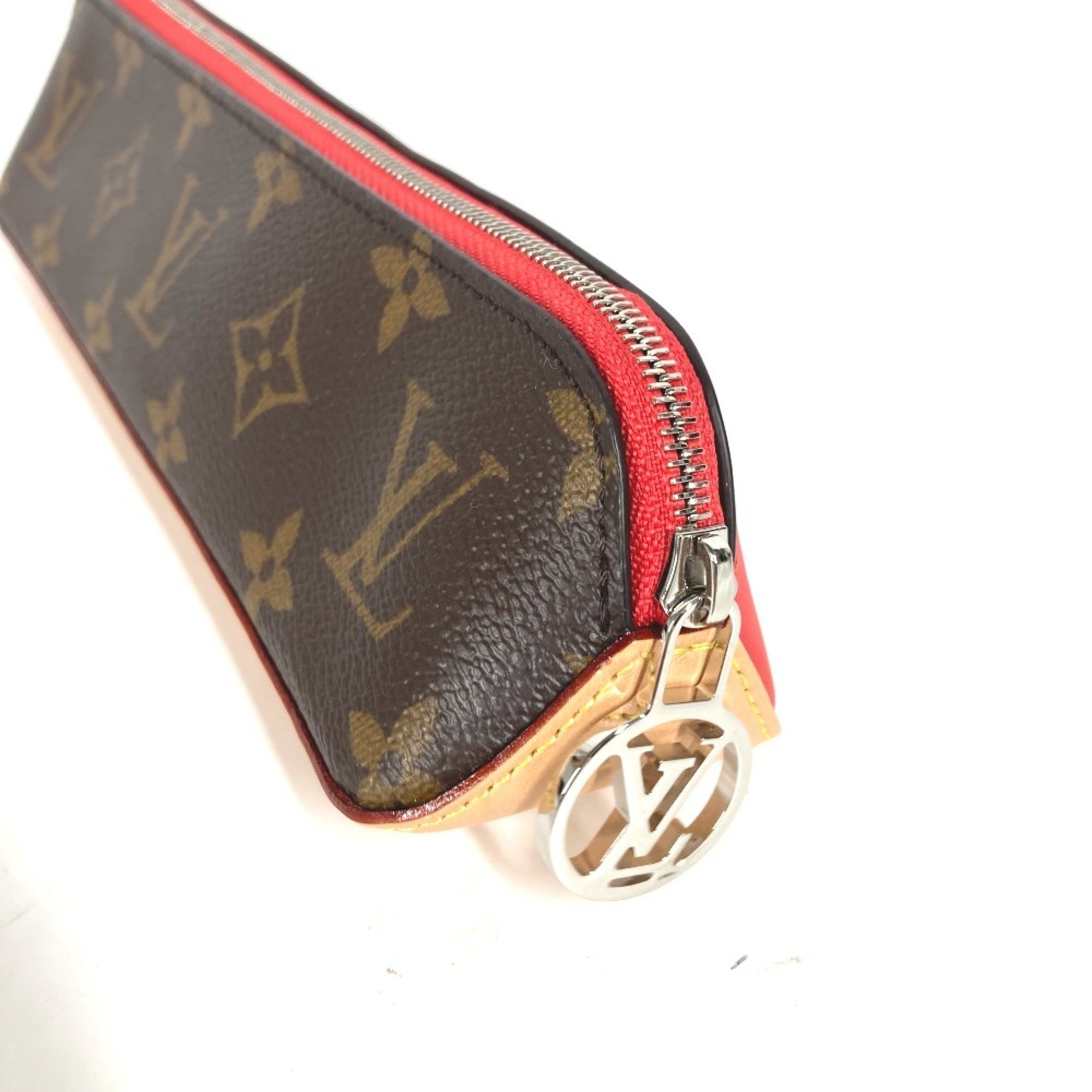 LOUIS VUITTON GI0009 Monogram Truth Elisabeth Pencil Case Stationery Pen Canvas Women's Brown