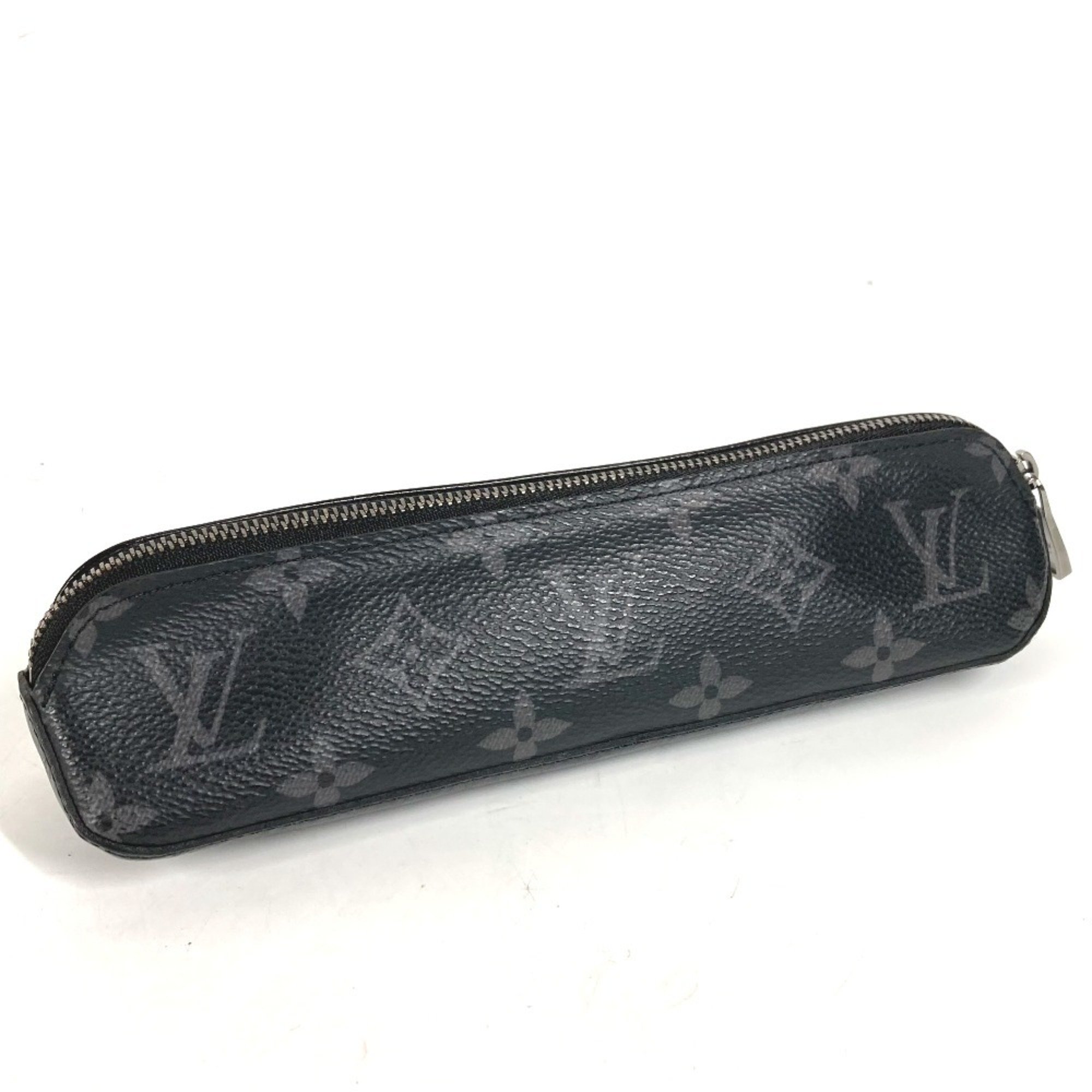 LOUIS VUITTON GI0199 Monogram Eclipse Truth Elisabeth Pencil Case Stationery Pouch Pen Canvas Men's Black