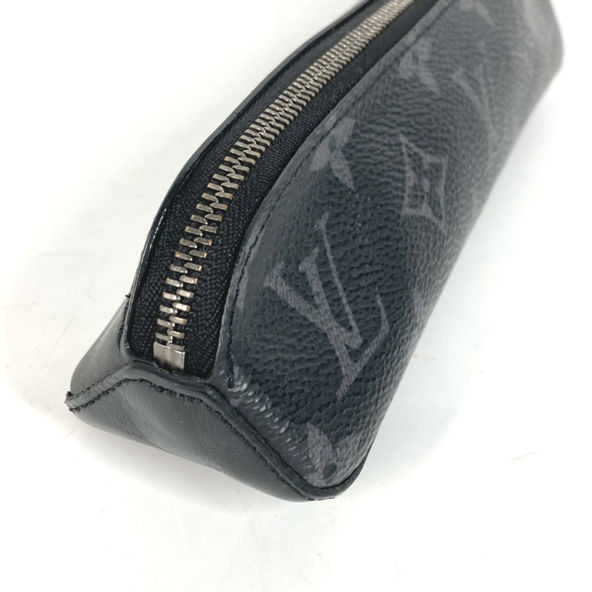 LOUIS VUITTON GI0199 Monogram Eclipse Truth Elisabeth Pencil Case Stationery Pouch Pen Canvas Men's Black