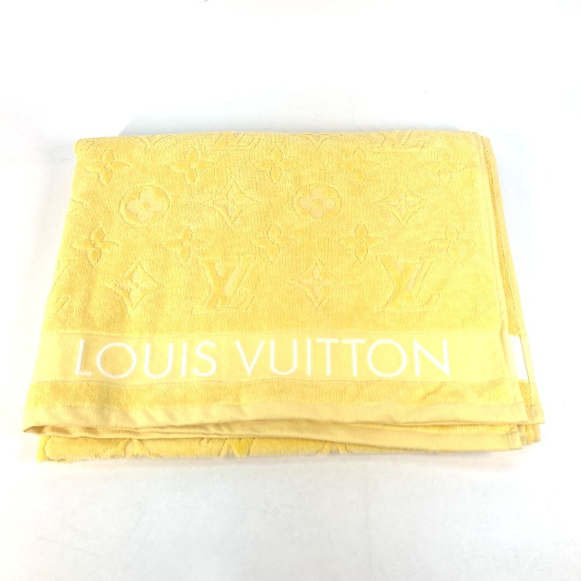 LOUIS VUITTON R96537 Bath Towel, Knee Blanket, Monogram Beach Cotton, Women's, Yellow