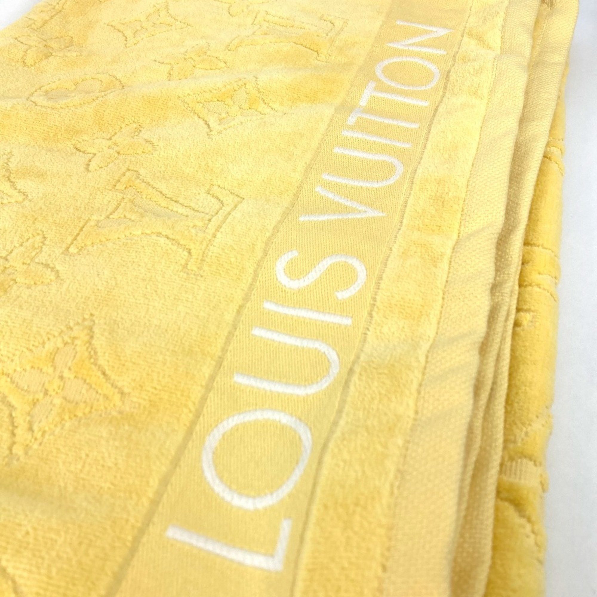 LOUIS VUITTON R96537 Bath Towel, Knee Blanket, Monogram Beach Cotton, Women's, Yellow