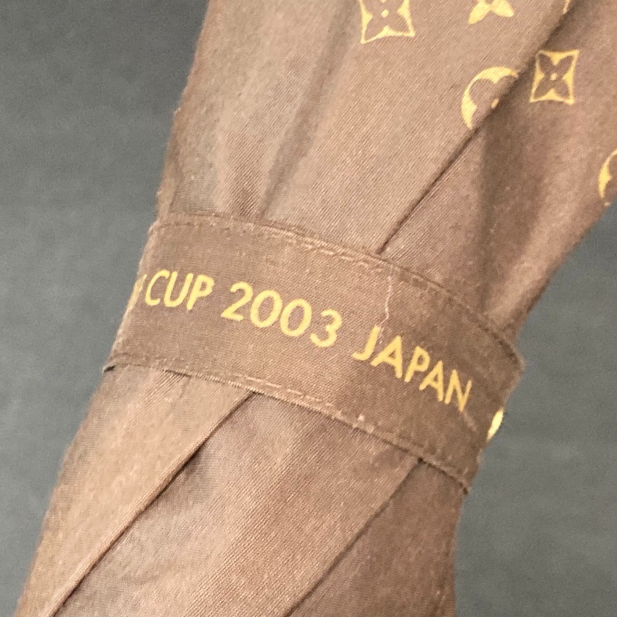 LOUIS VUITTON Louis Vuitton 2003 Golf Cup Japan Parasol Long Umbrella Cotton Polyamide Men's Brown