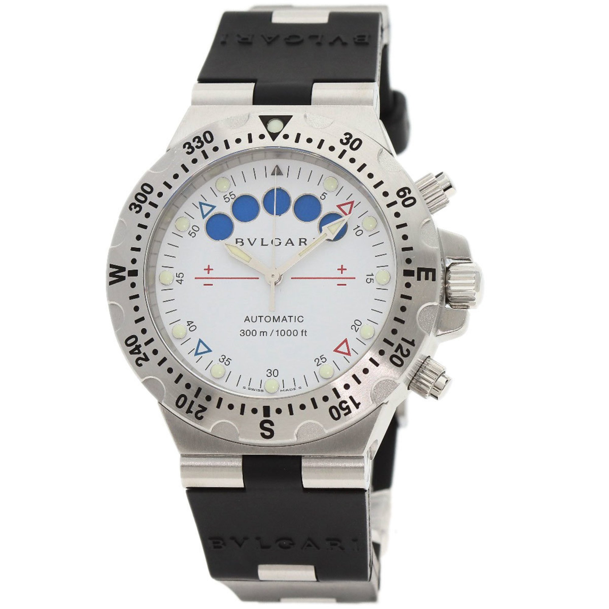 BVLGARI SD40SRE Diagono Scuba Regatta Watch Stainless Steel Rubber Men's